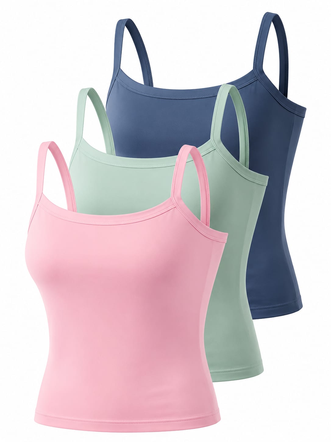 Multicolor Spaghetti Strap Tank Top Set
