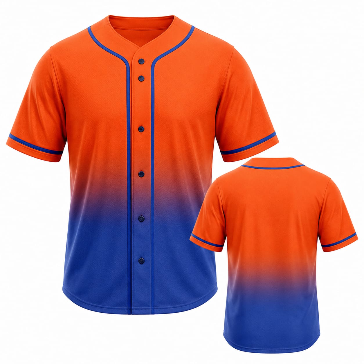 Baseball Jersey Orange Blue Gradient