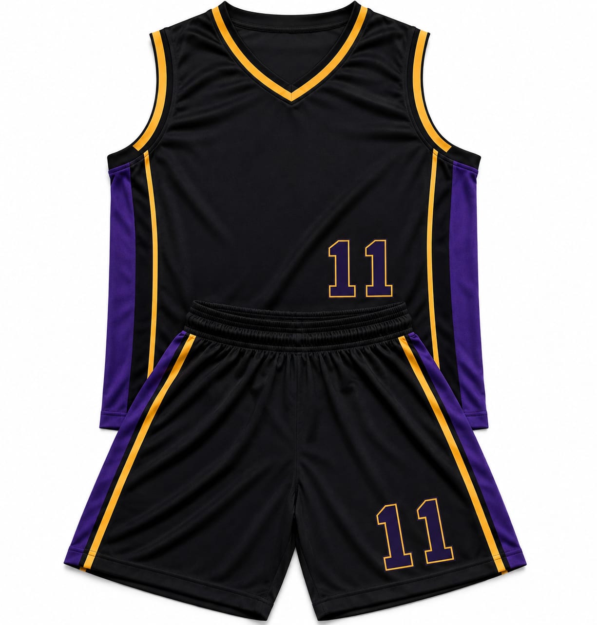 Black Purple Gold Basketball Uniform