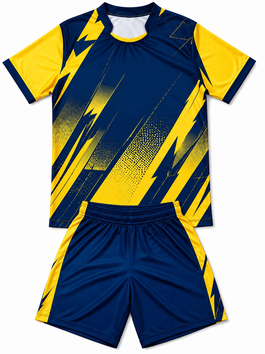Football Kit Navy Yellow Lightning