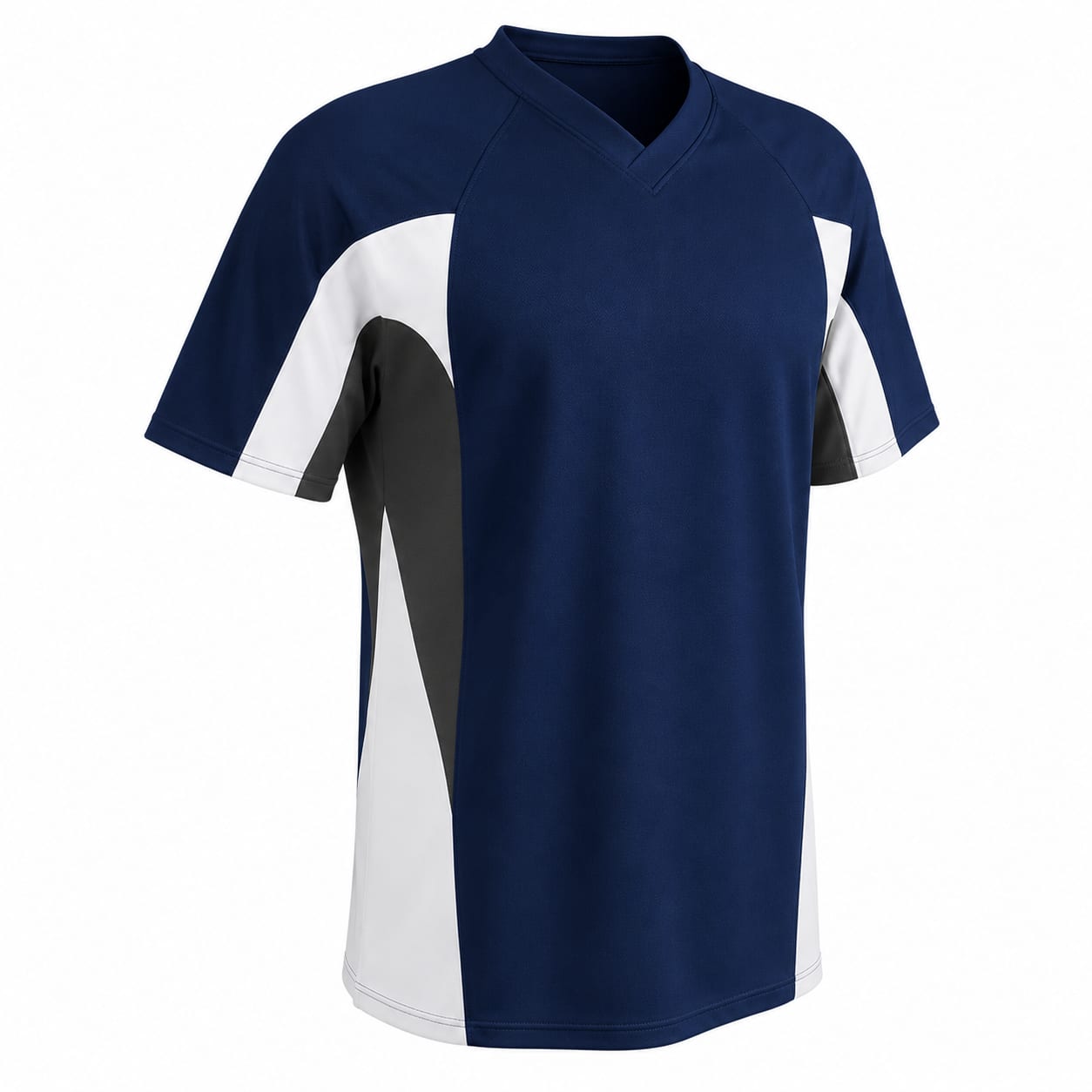 Baseball Jersey Navy White Black Panel