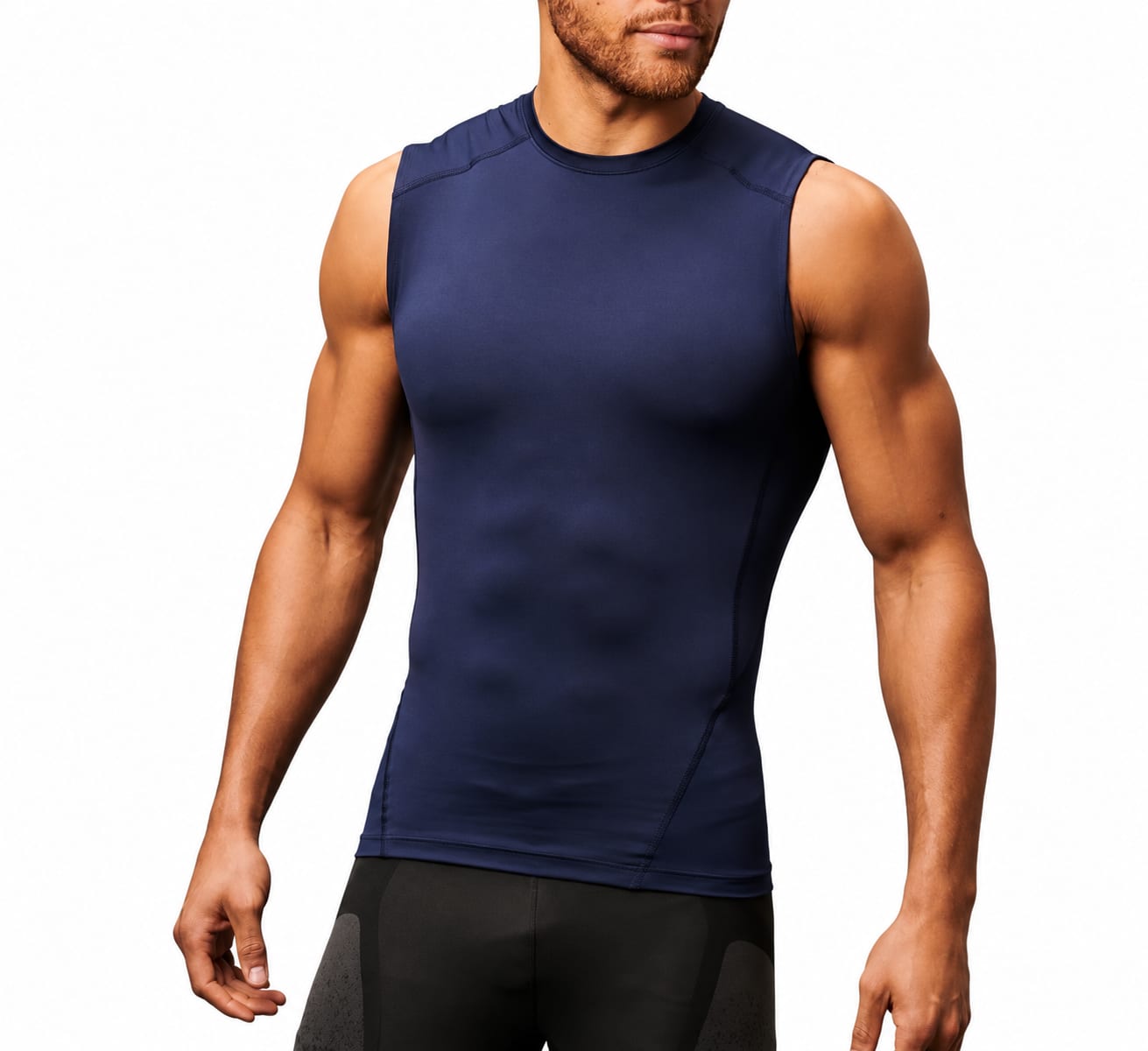 Navy Blue Compression Sleeveless Vest