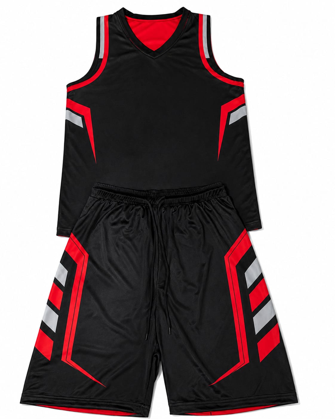 Black Red Basketball Uniform Set