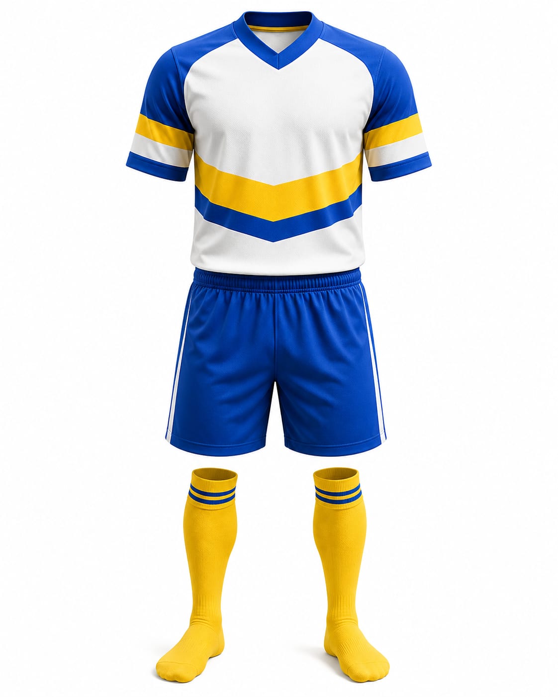 White Blue Yellow Chevron Hockey Kit
