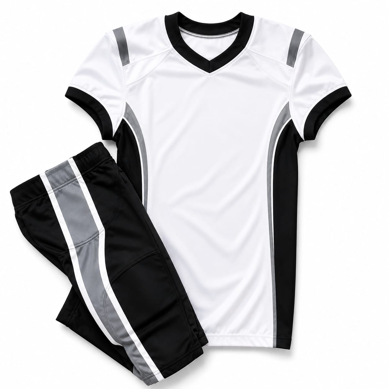 Football Kit White Black Grey