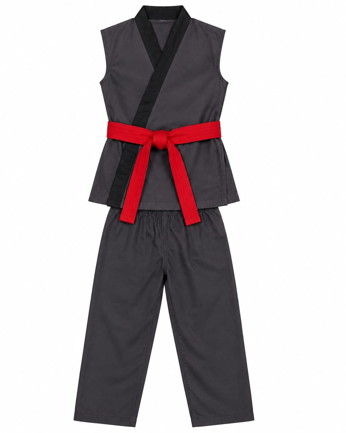 Martial Arts Ninja Gi Grey Red Belt