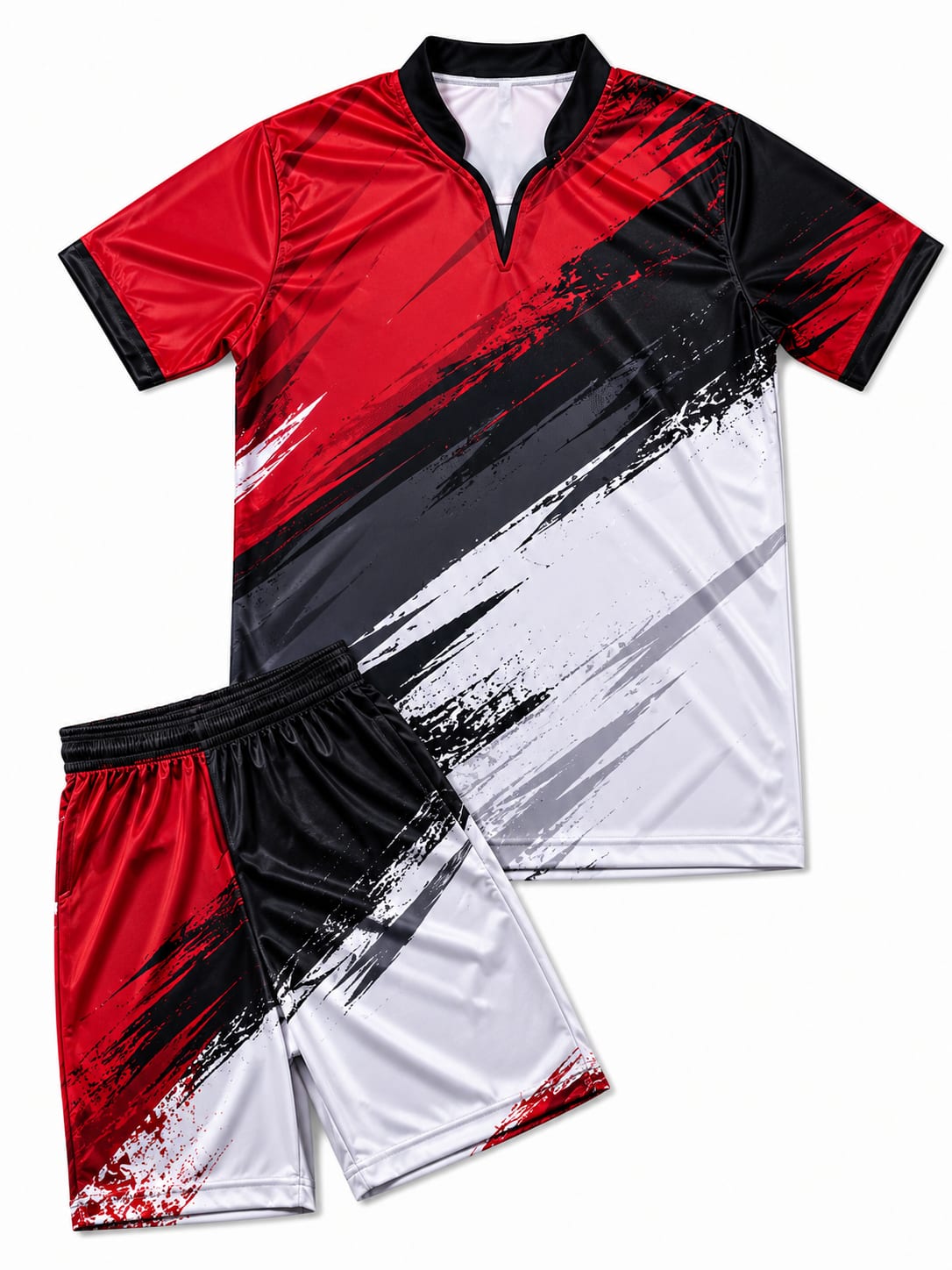 Football Kit Red Black Grunge
