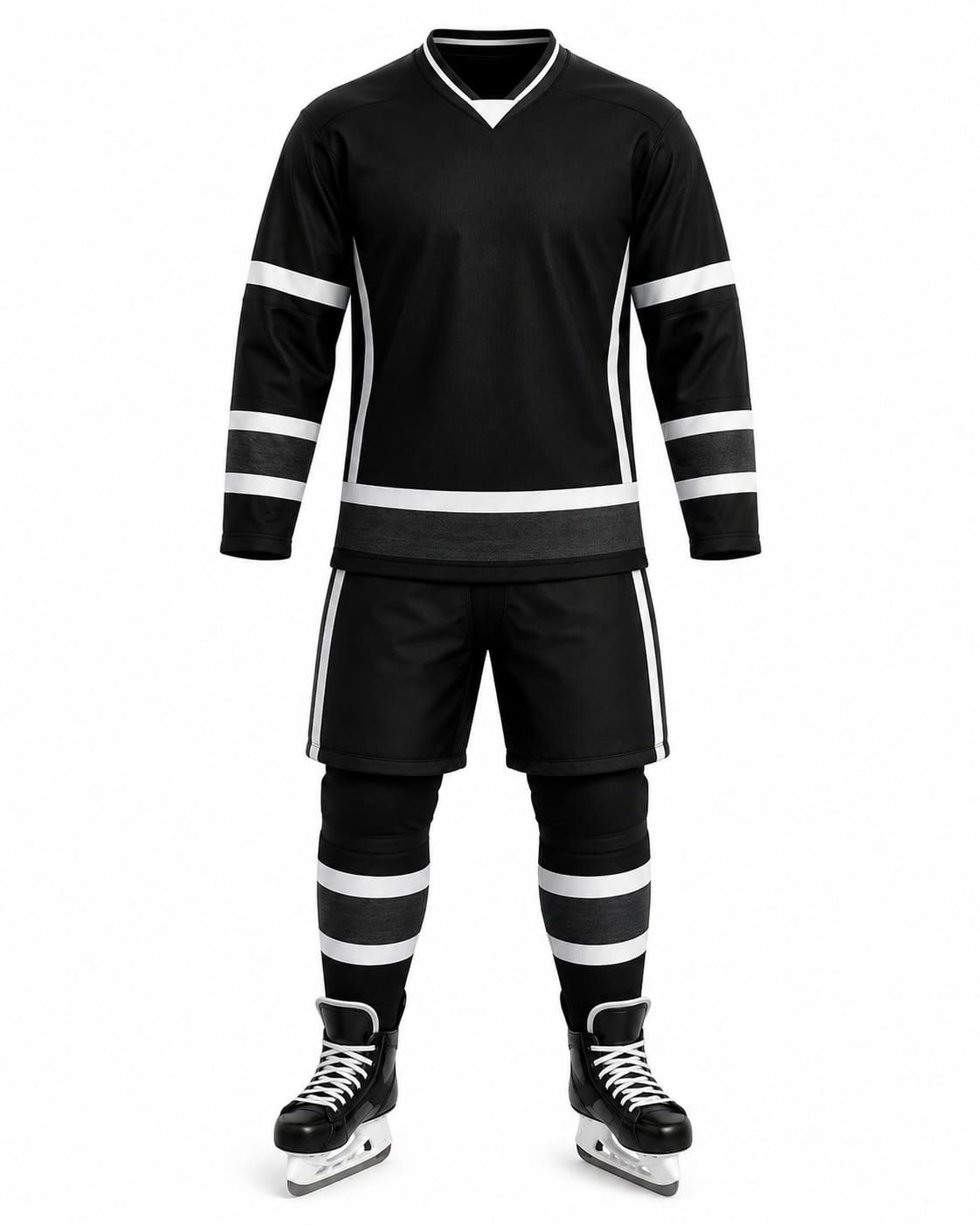 All Black Ice Hockey Uniform Set