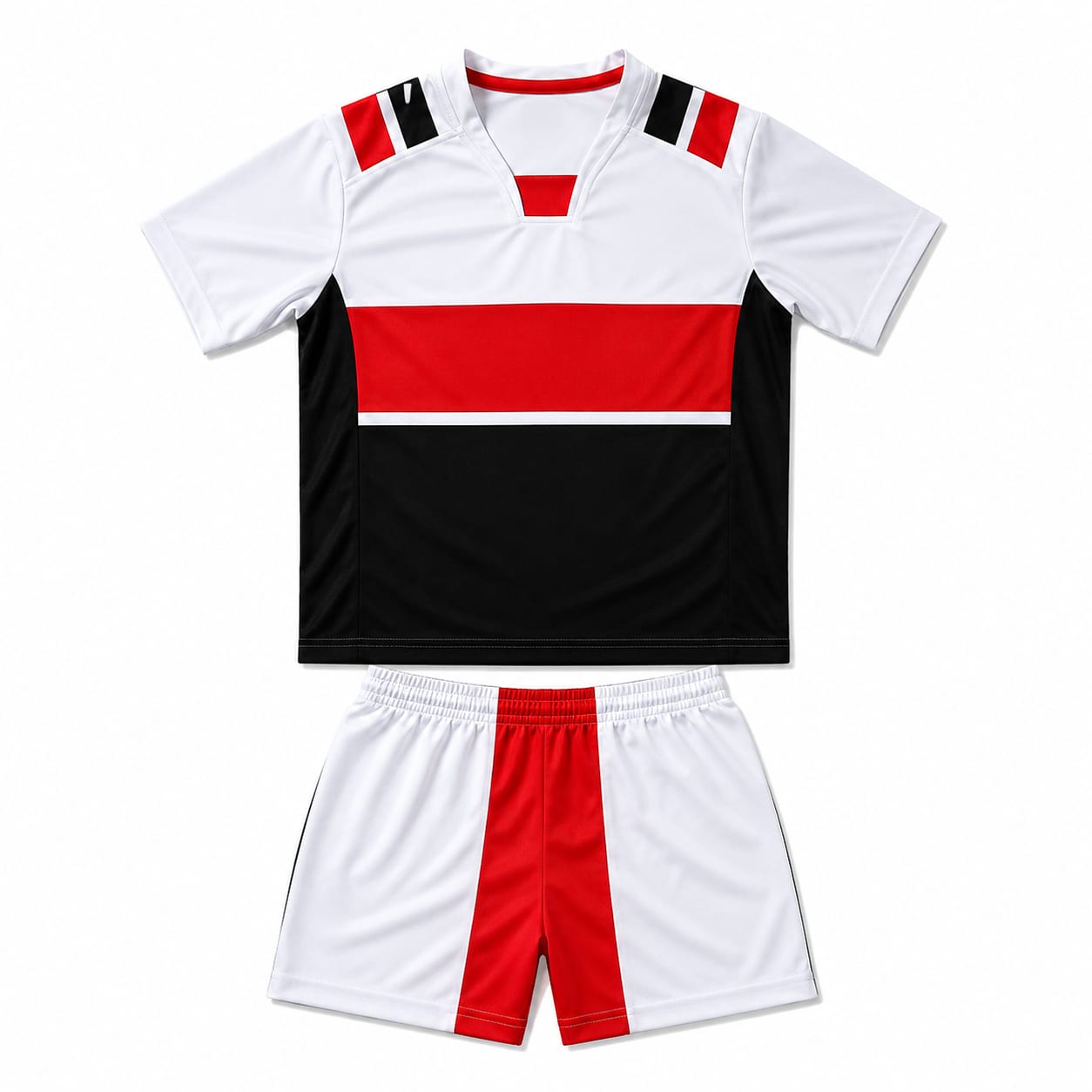 Rugby Kit White Red Black Panel